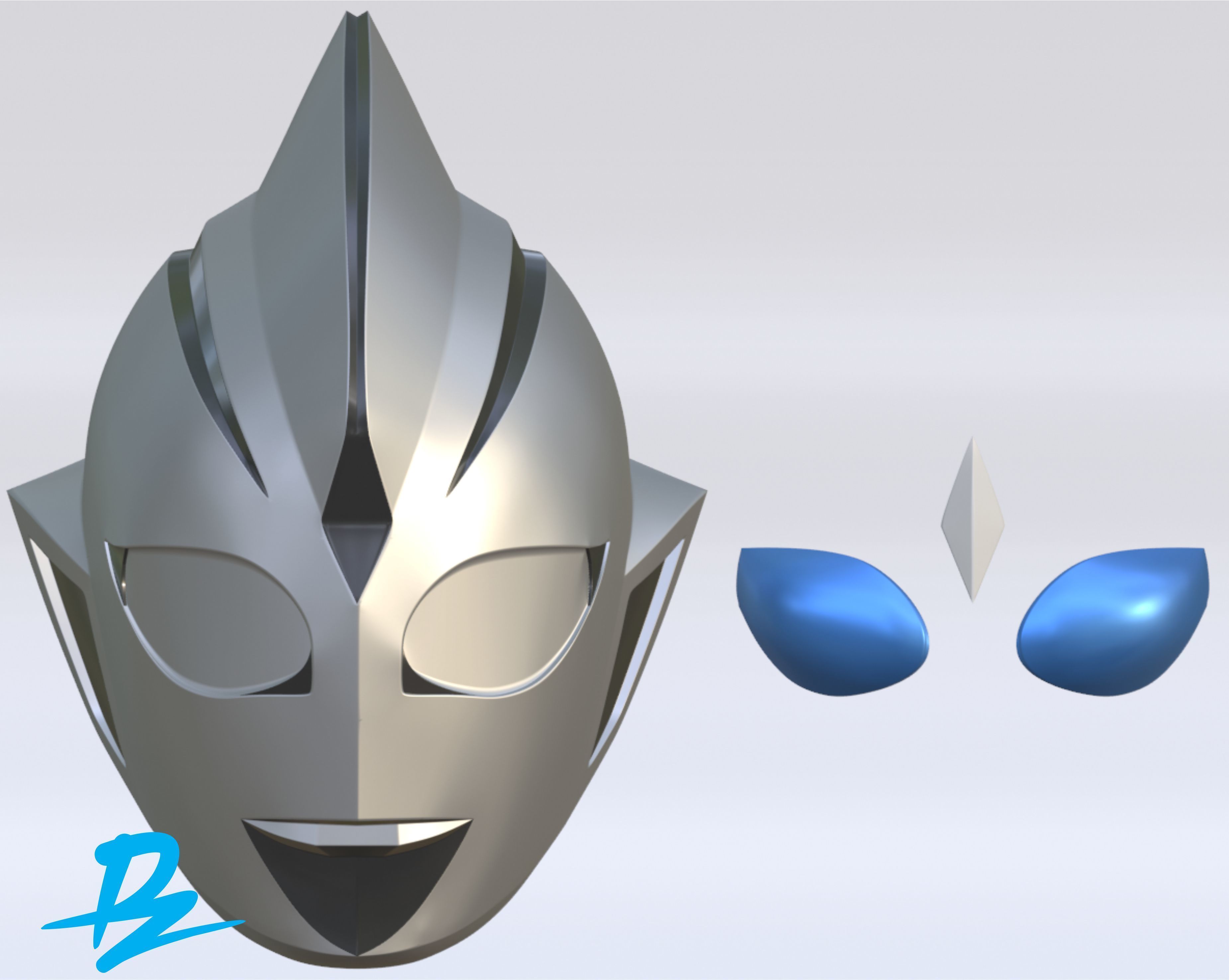 Mask Ultraman Evil Tiga 3D print model_1