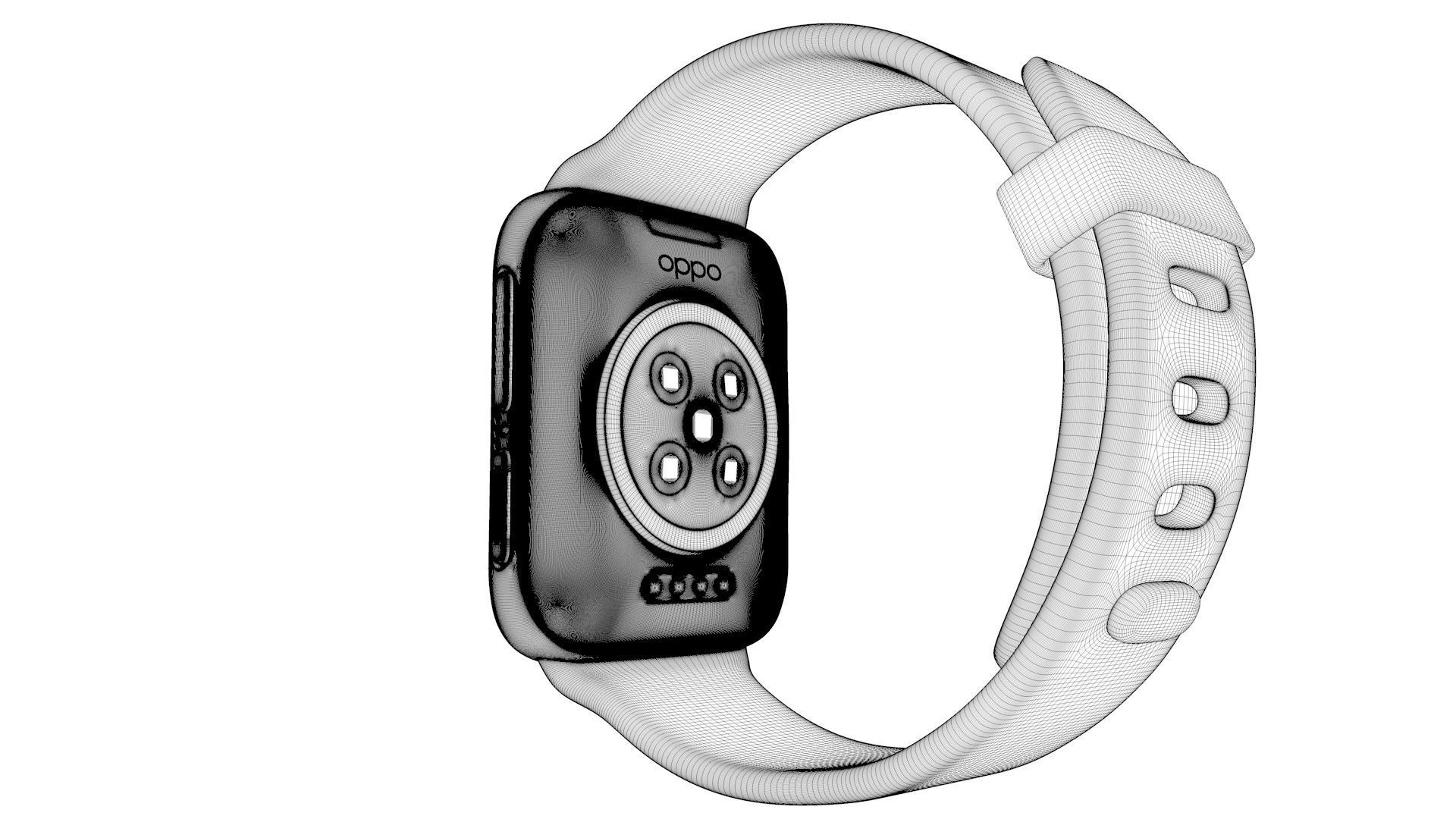 OPPO watch smart watch-C4D modeling rendering 3D model_6