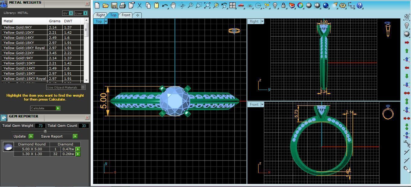 Four Prong Ring 3 3D print model_5