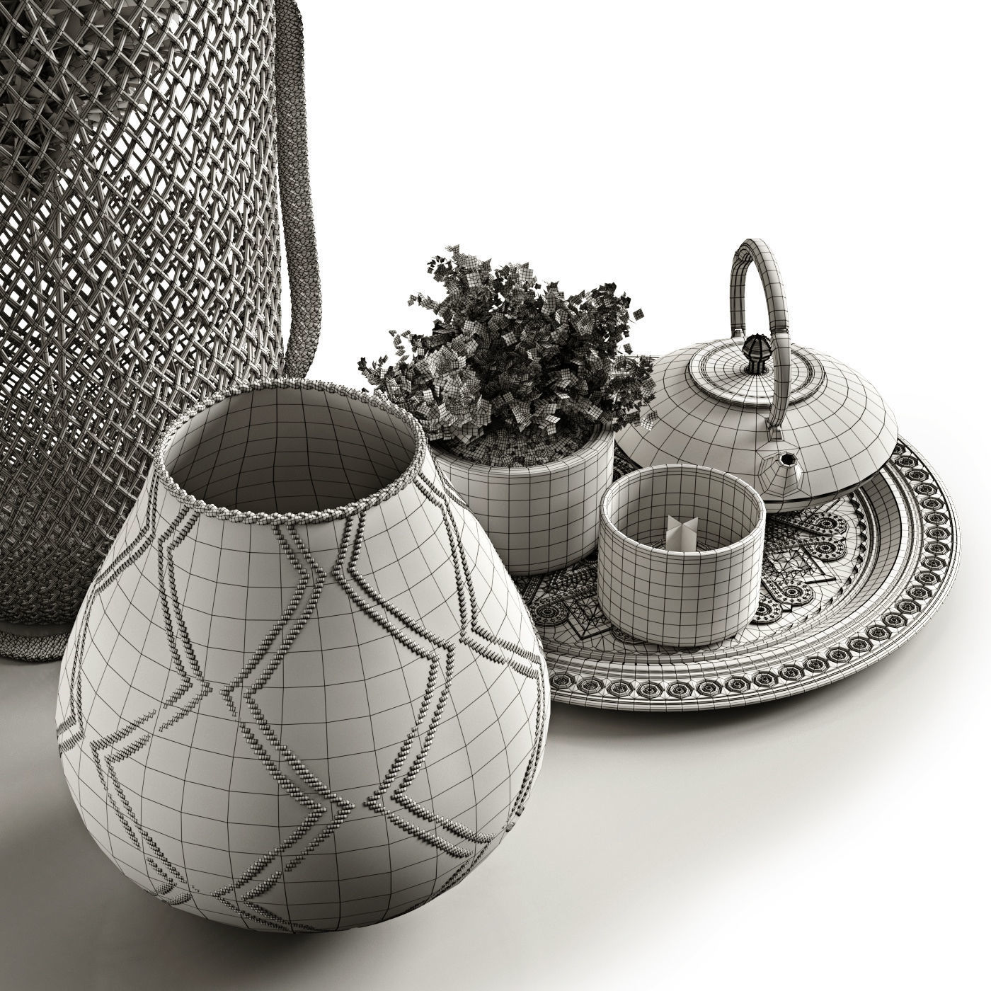 Decorative Set Boho 3D model_6