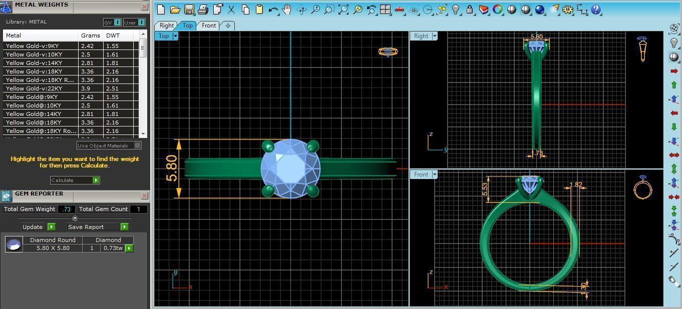 Solitaire Ring 17 3D print model_6