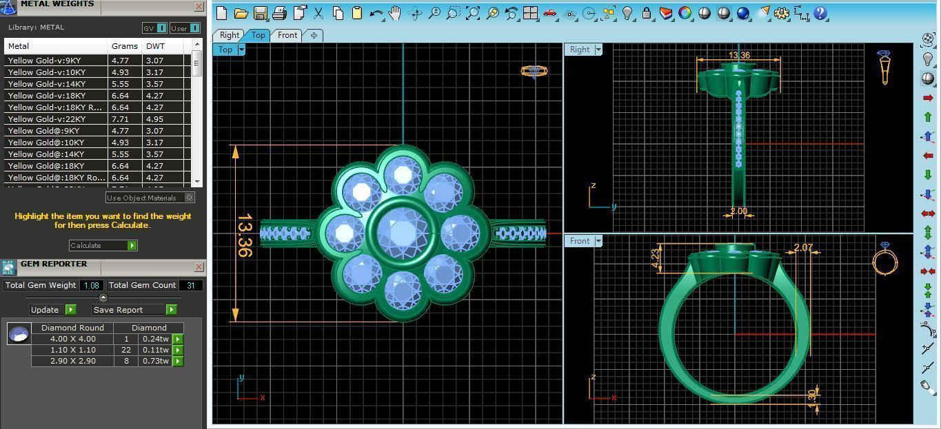 Floral Inspire Ring 18 3D print model_6