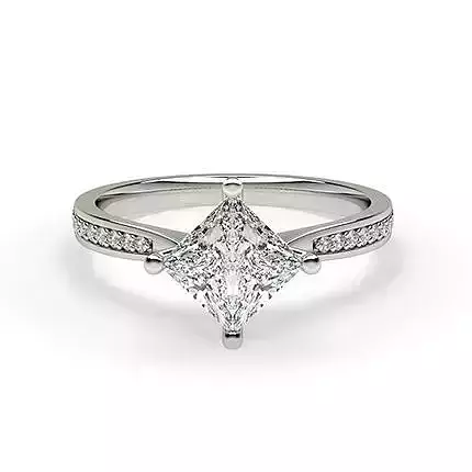 Princess cut Ring 19 3D print model Princess cut Ring 19 3D print model