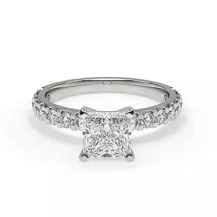 Princess Cut Ring 22 3D print model Princess Cut Ring 22 3D print model