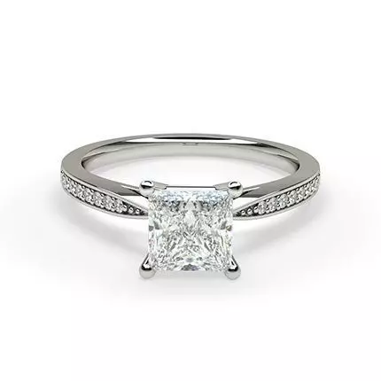 Princess Cut Diamond Ring 23 3D print model_0