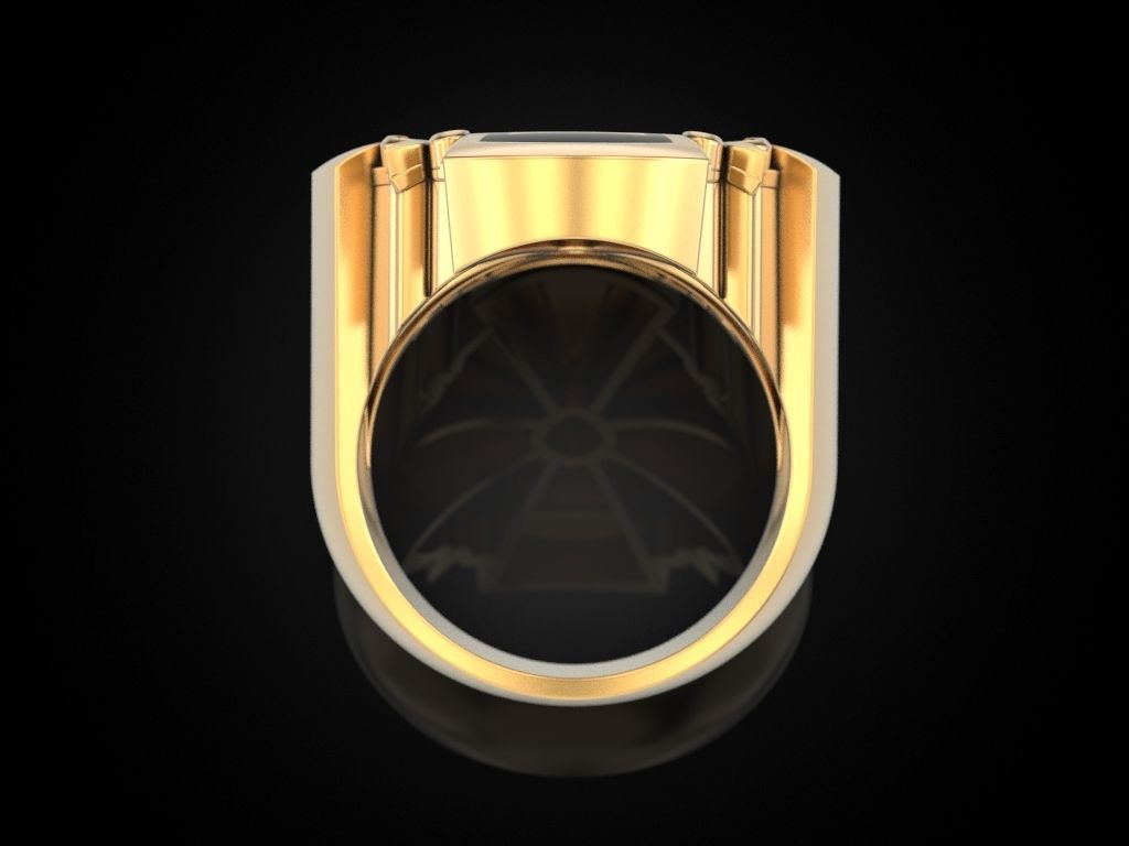 Cross ring heraldic lily with enamel 3D print model_16
