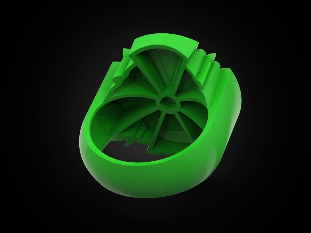 Cross ring heraldic lily with enamel 3D print model_8