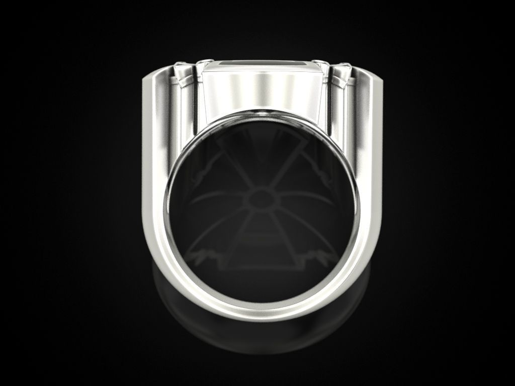 Cross ring heraldic lily with enamel 3D print model_6
