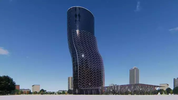 Skyscraper Block Building