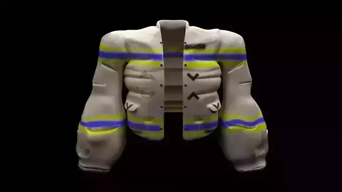 Game ready low poly jacket with stripes