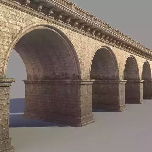Arched stone bridge 3D model