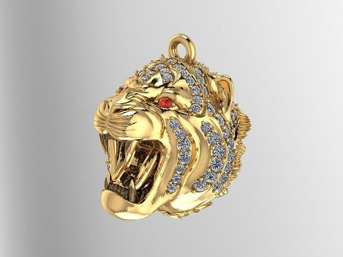 Gold Tiger  Pendant 3D print model 3D print model