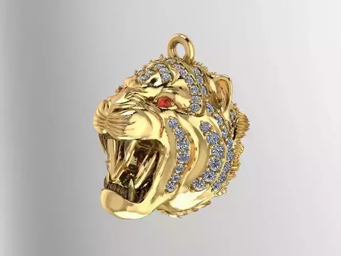 Gold Tiger  Pendant 3D print model 3D print model