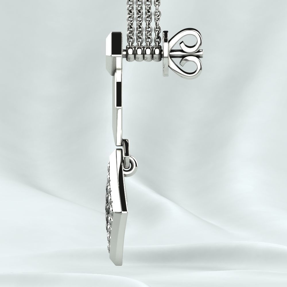 Rhodium Plated Quad Gold Earrings 3D print model_16