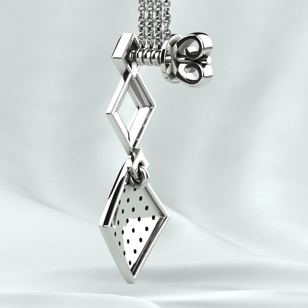 Rhodium Plated Quad Gold Earrings 3D print model_17