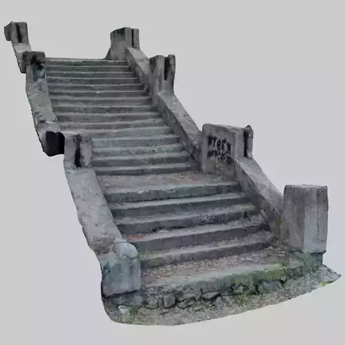 Old ruined concrete staircase