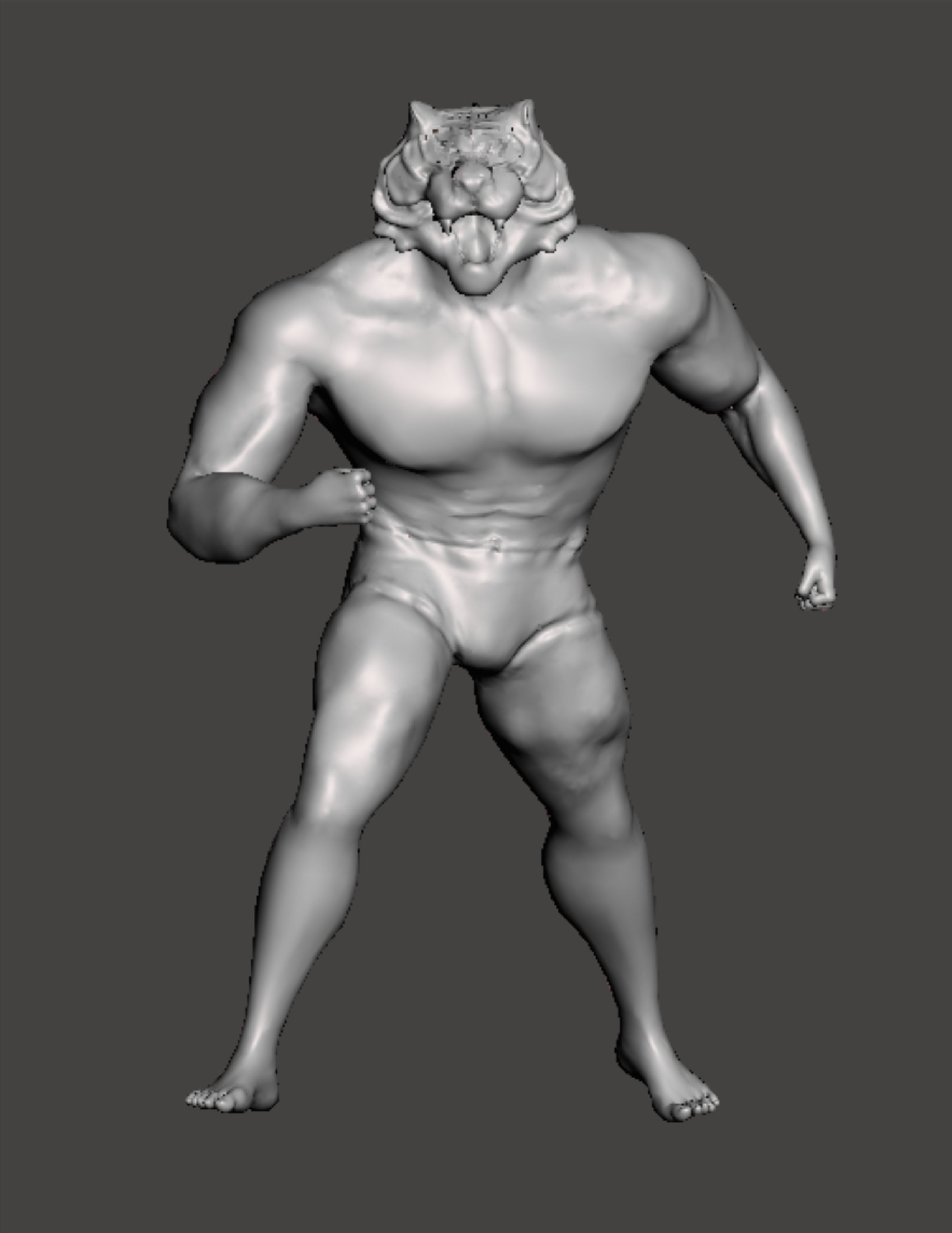 Tiger man  ricreato dal cartone animato  3D print model_5