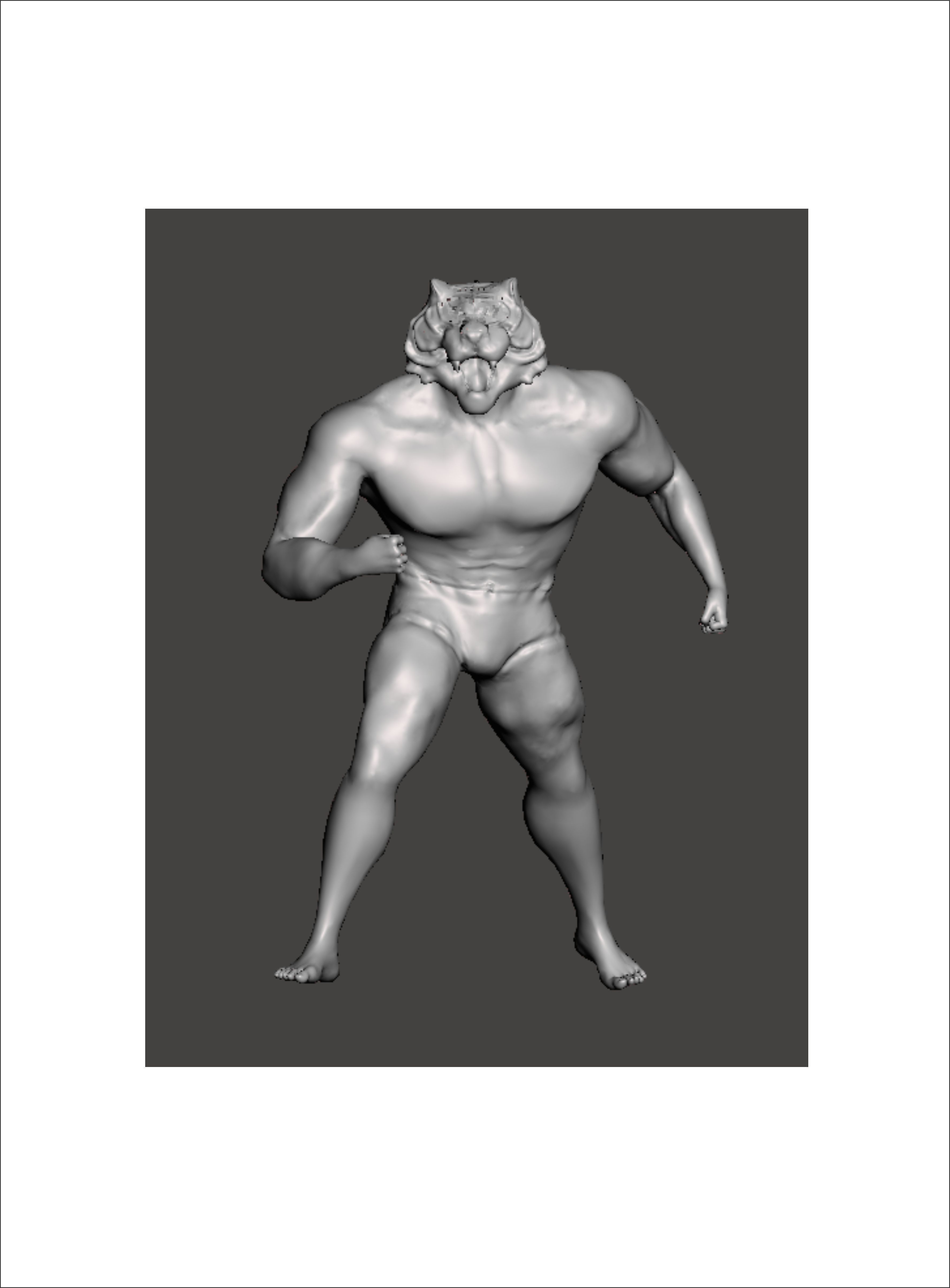 Tiger man  ricreato dal cartone animato  3D print model_1