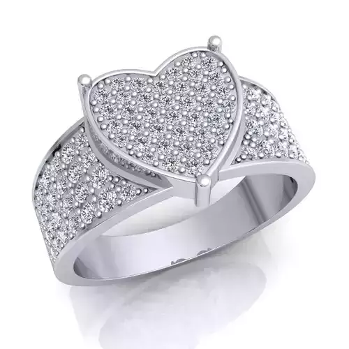 Aarna Big Heart Design Ring 18