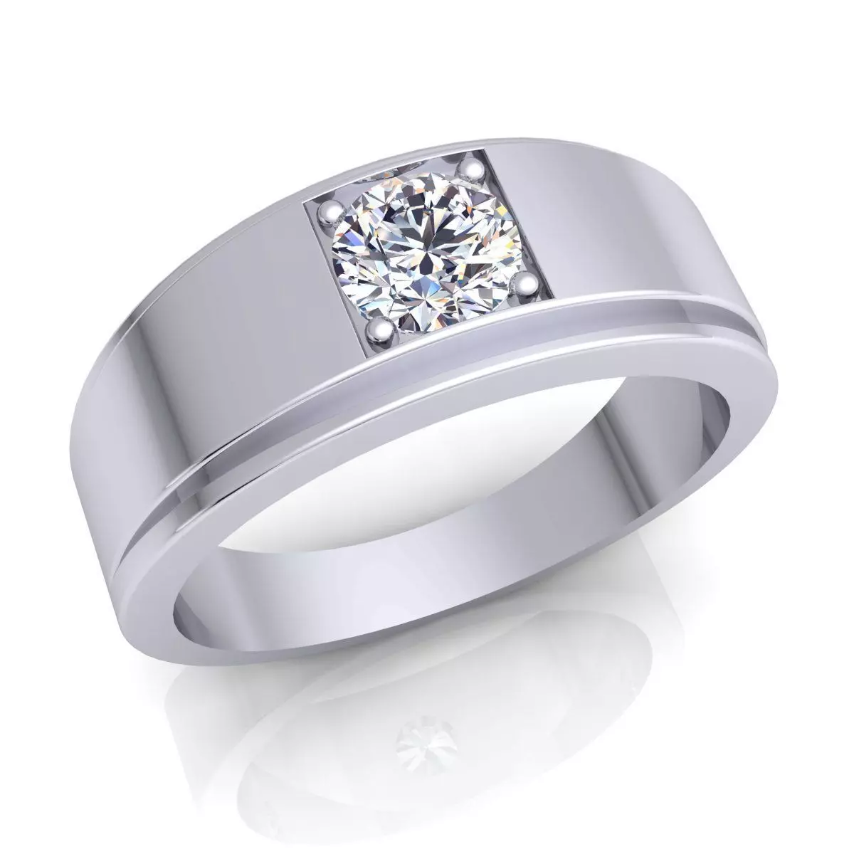 Aarna Single Stone Ring 3D print model