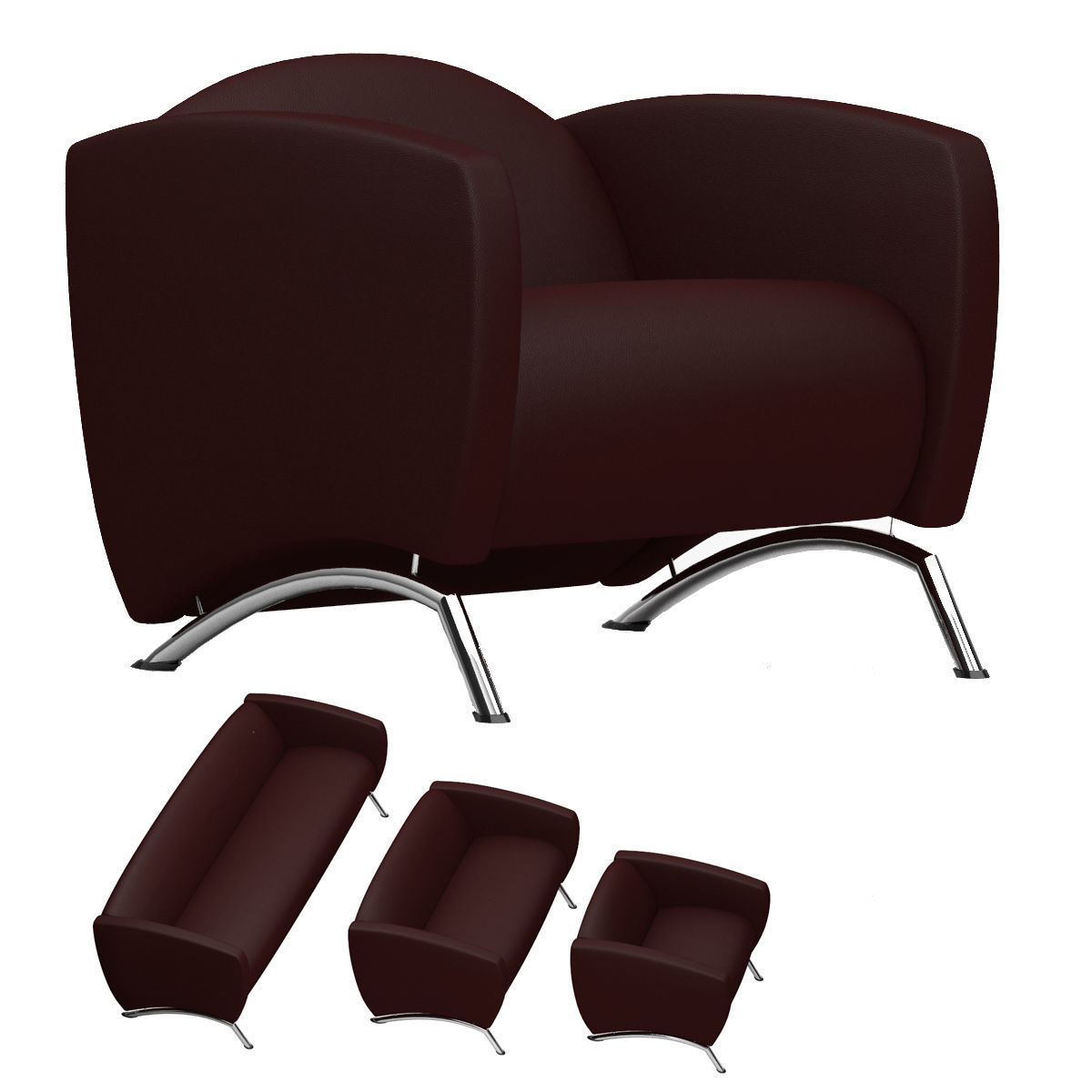 sofa set 01 3D model_2