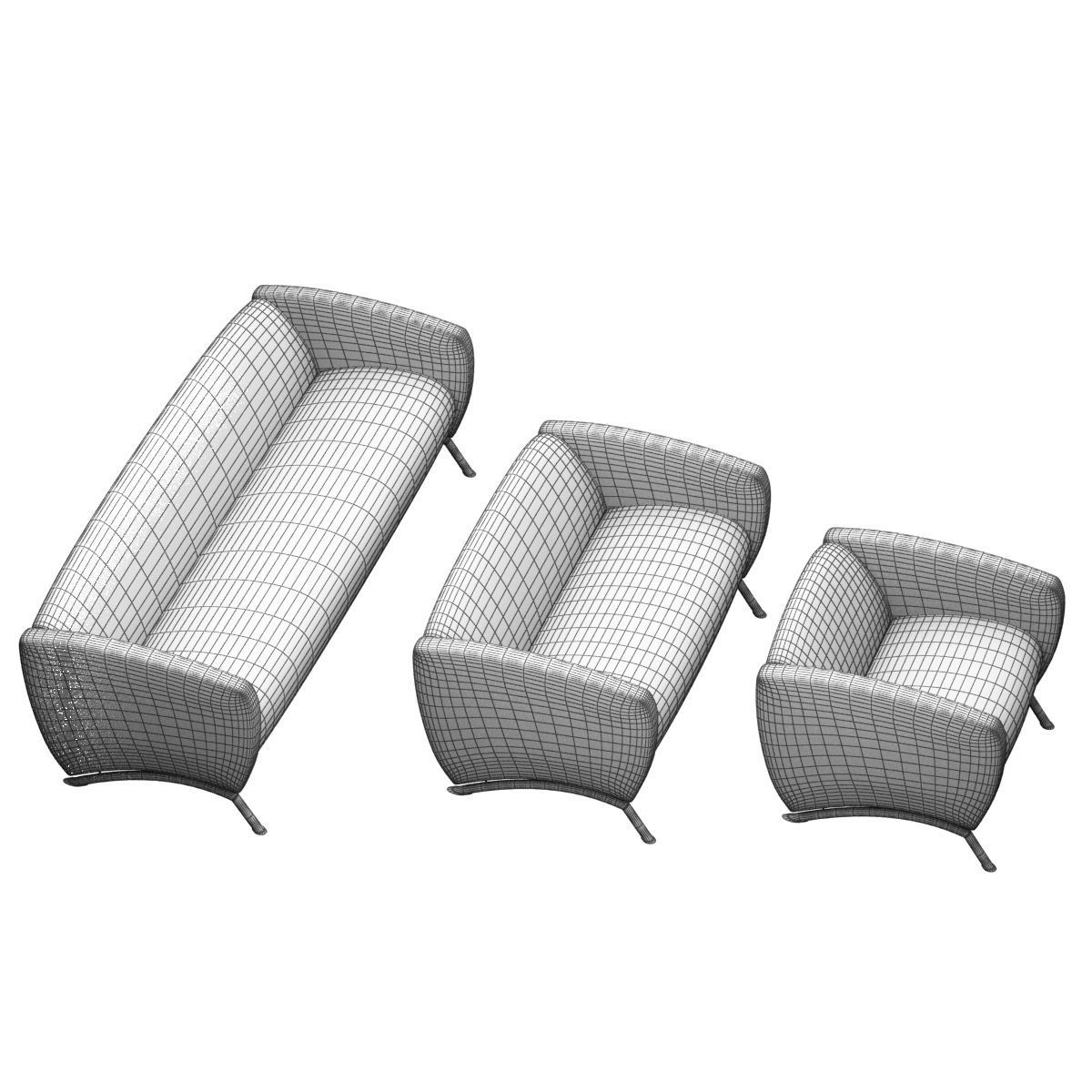 sofa set 01 3D model_4