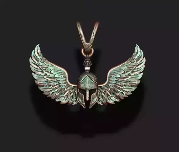 Spartan helmet wings pendant 3D print model