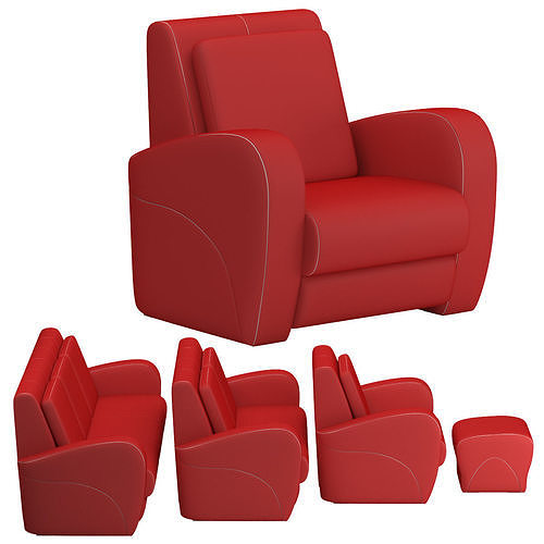 sofa set 09 3D model
