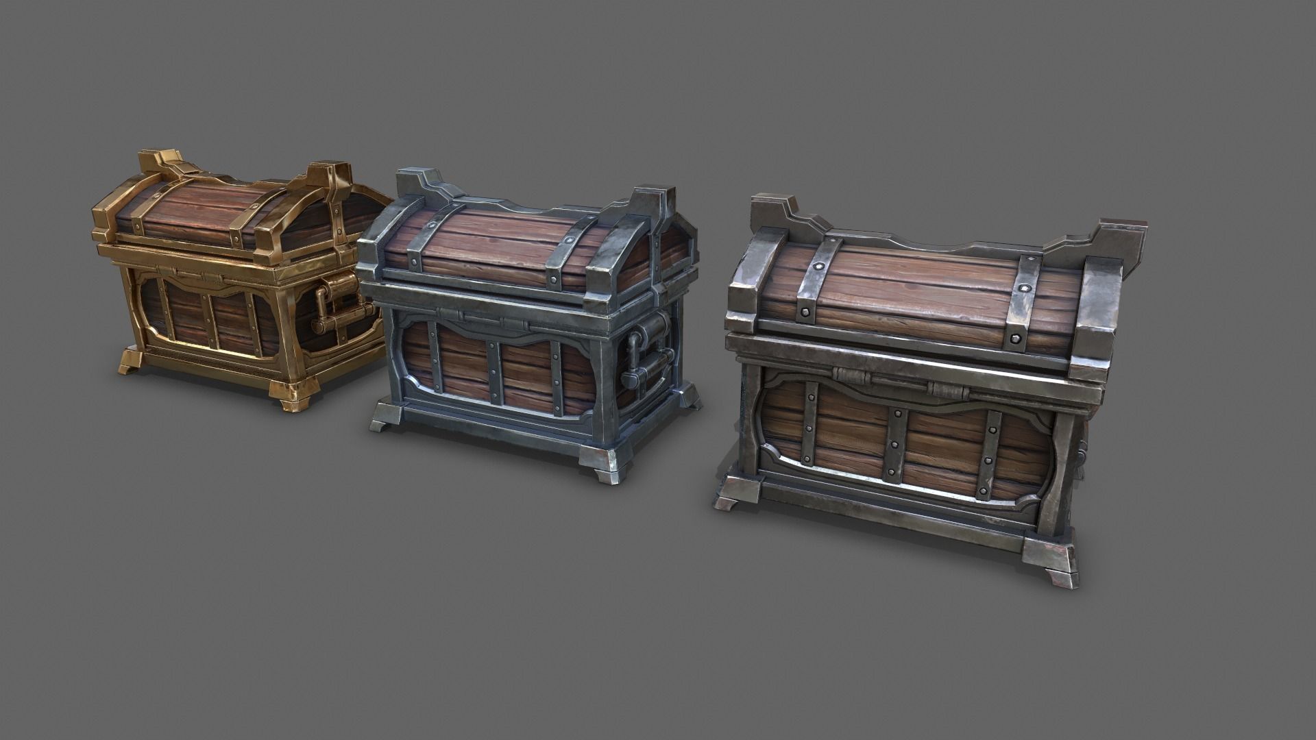 Chest - GameReady wooden 3D model_7