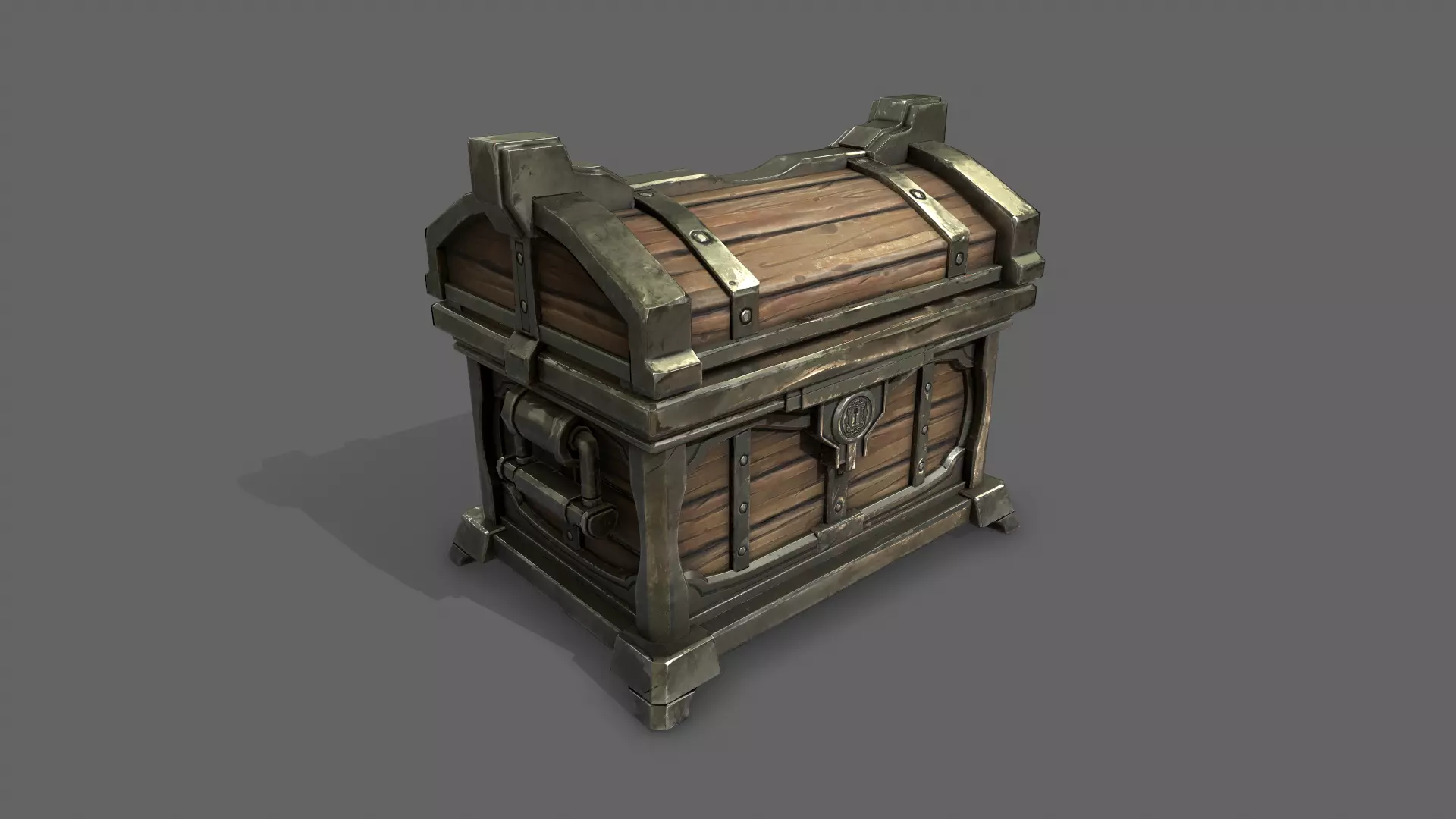 Chest - GameReady wooden 3D model_0
