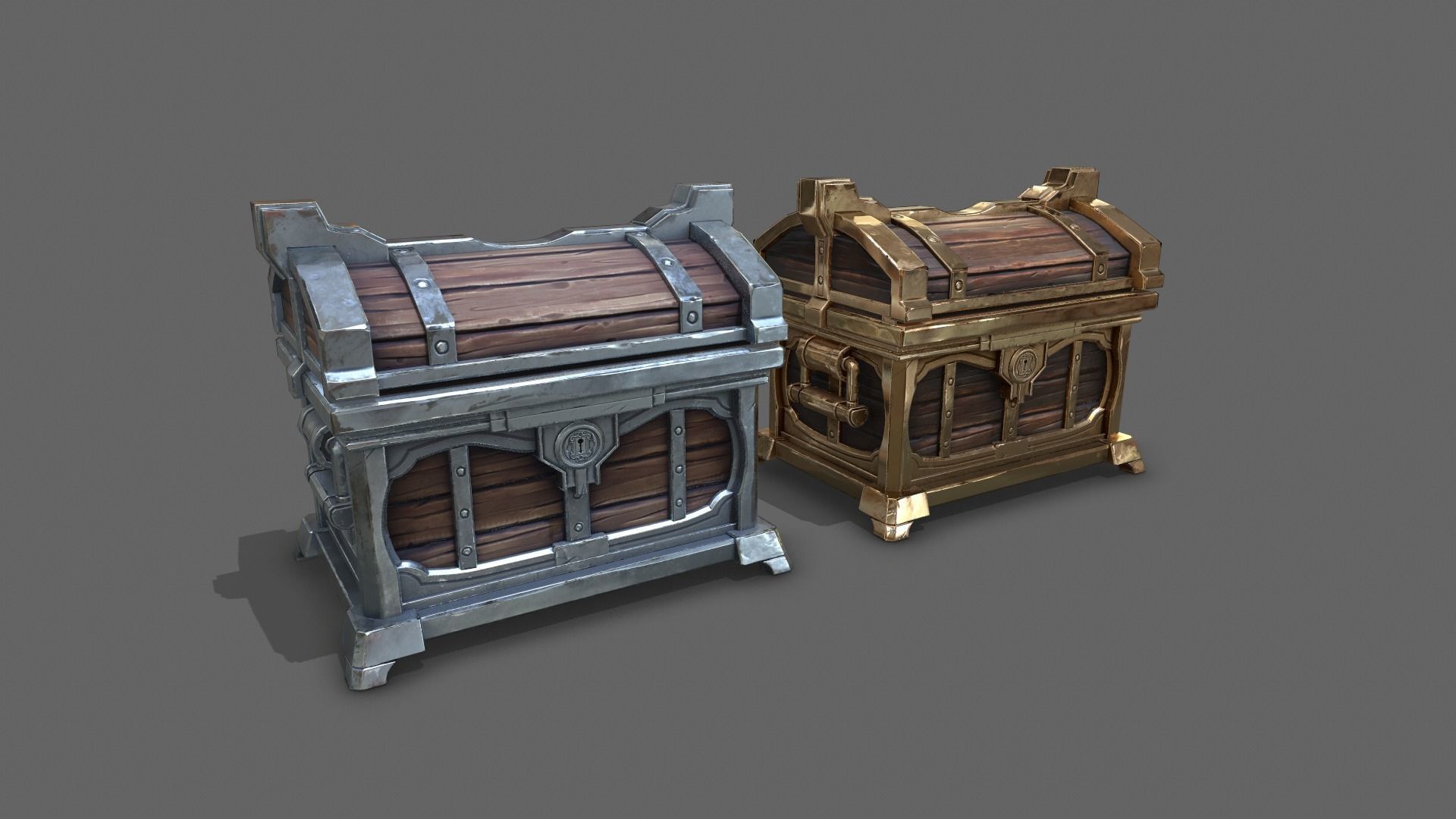 Chest - GameReady wooden 3D model_6
