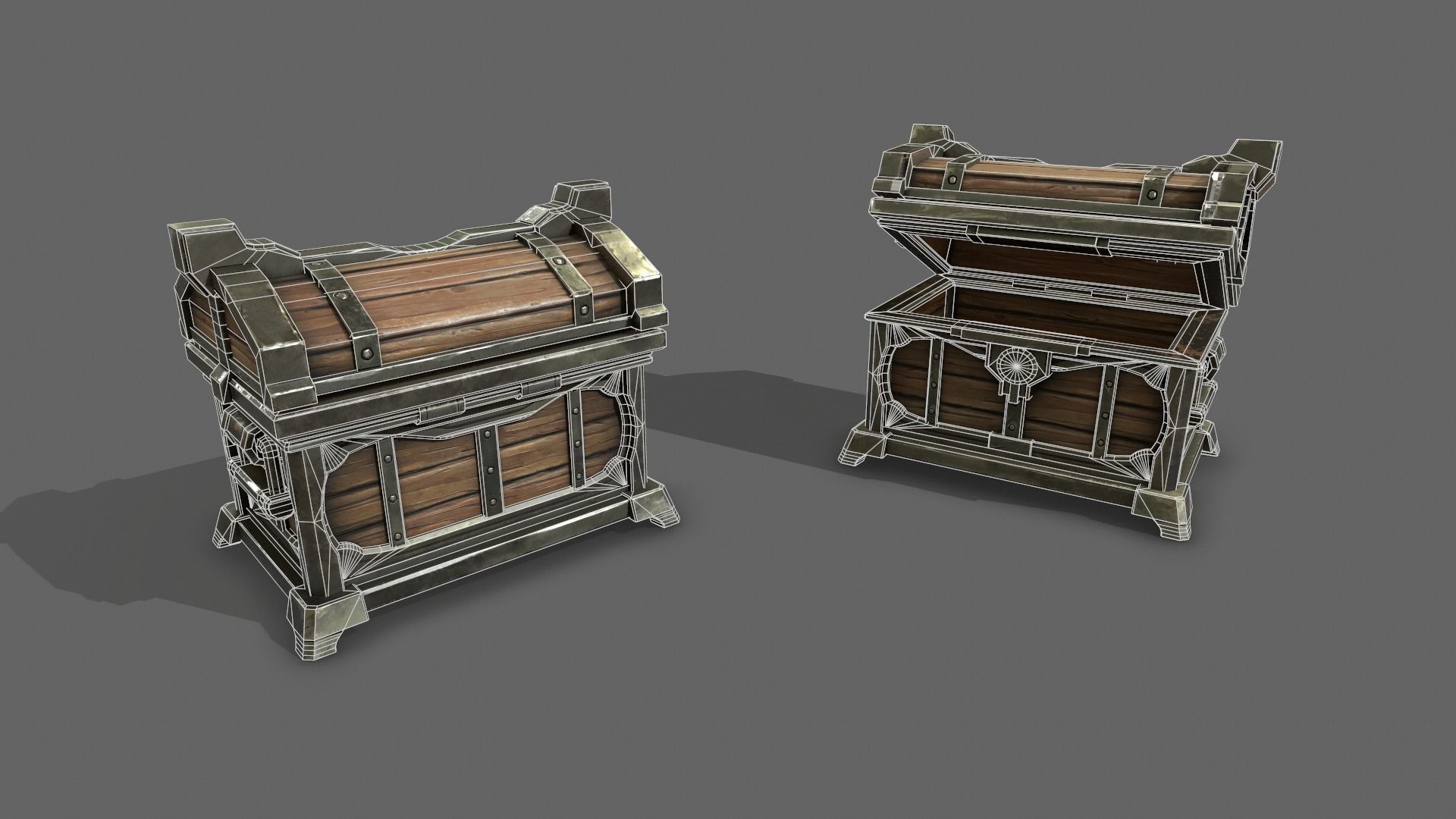 Chest - GameReady wooden 3D model_8