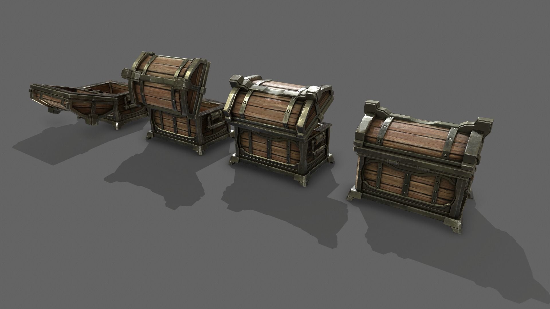 Chest - GameReady wooden 3D model_5