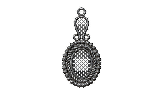 Silver Antique and traditional pendant or earring Free 3D print model