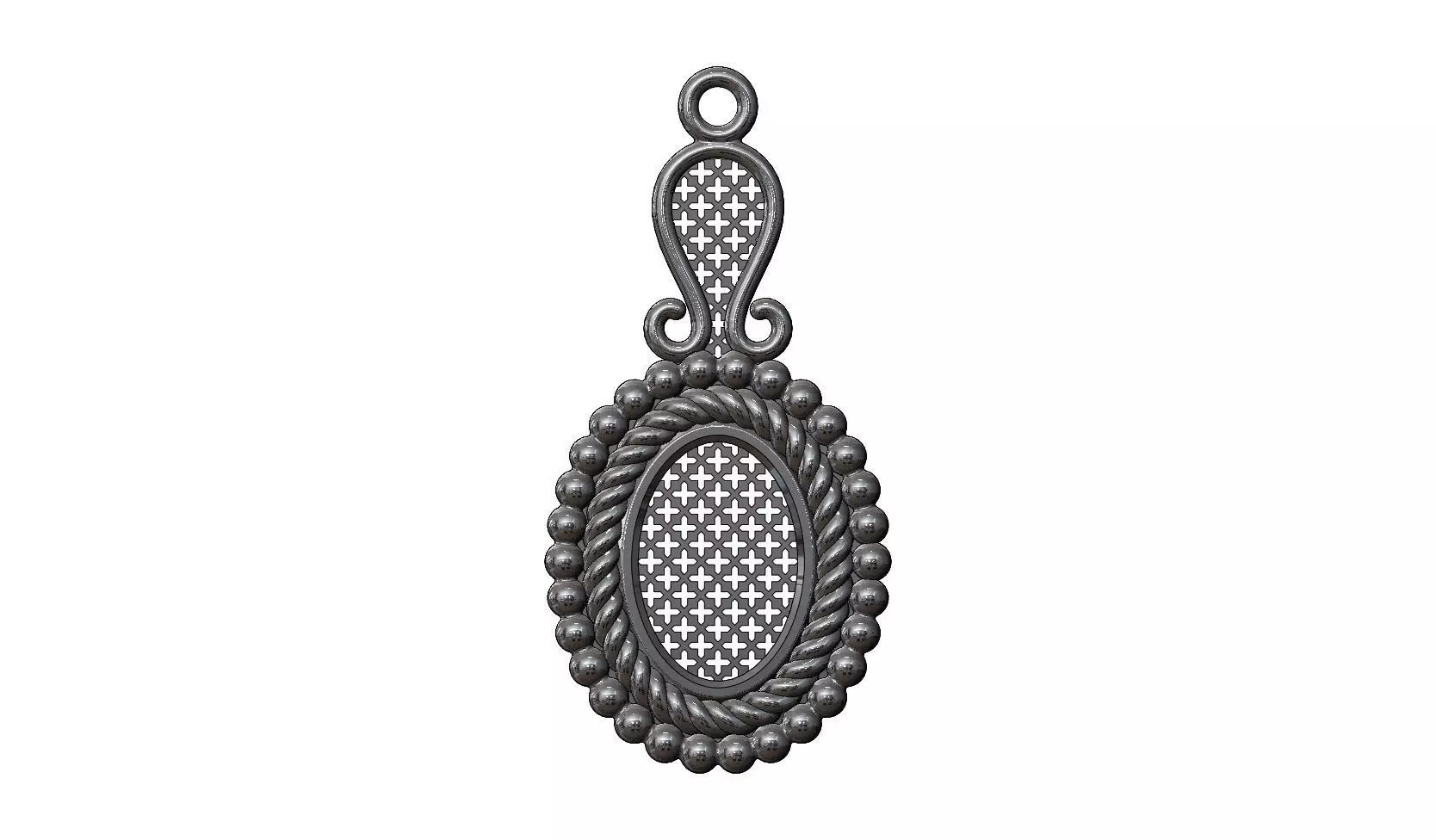 Silver Antique and traditional pendant or earring Free 3D print model