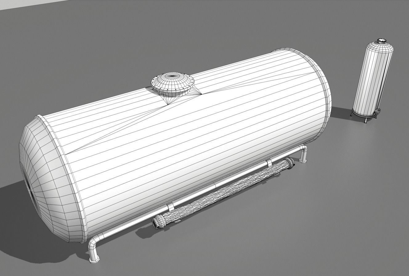 Industrial Tank 1 Low-poly 3D model_6