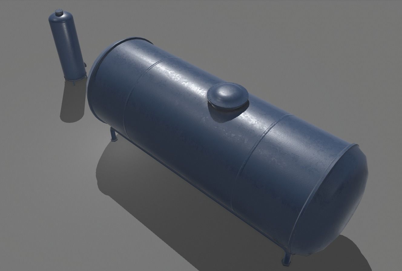 Industrial Tank 1 Low-poly 3D model_4