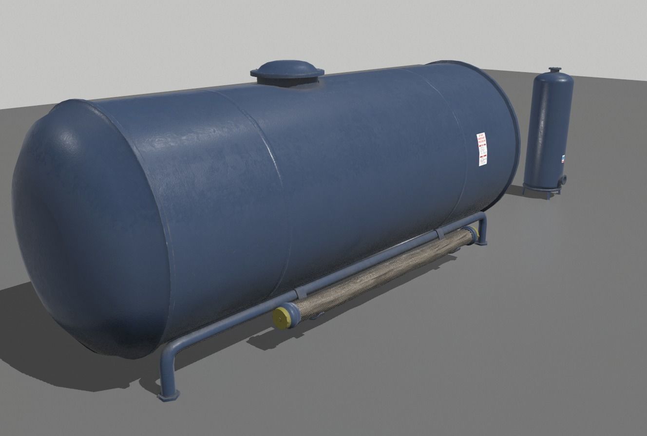 Industrial Tank 1 Low-poly 3D model_2