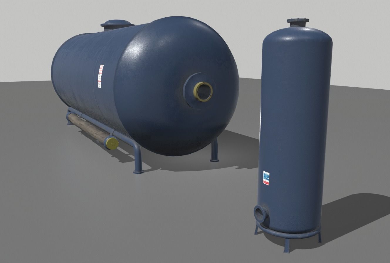Industrial Tank 1 Low-poly 3D model_3