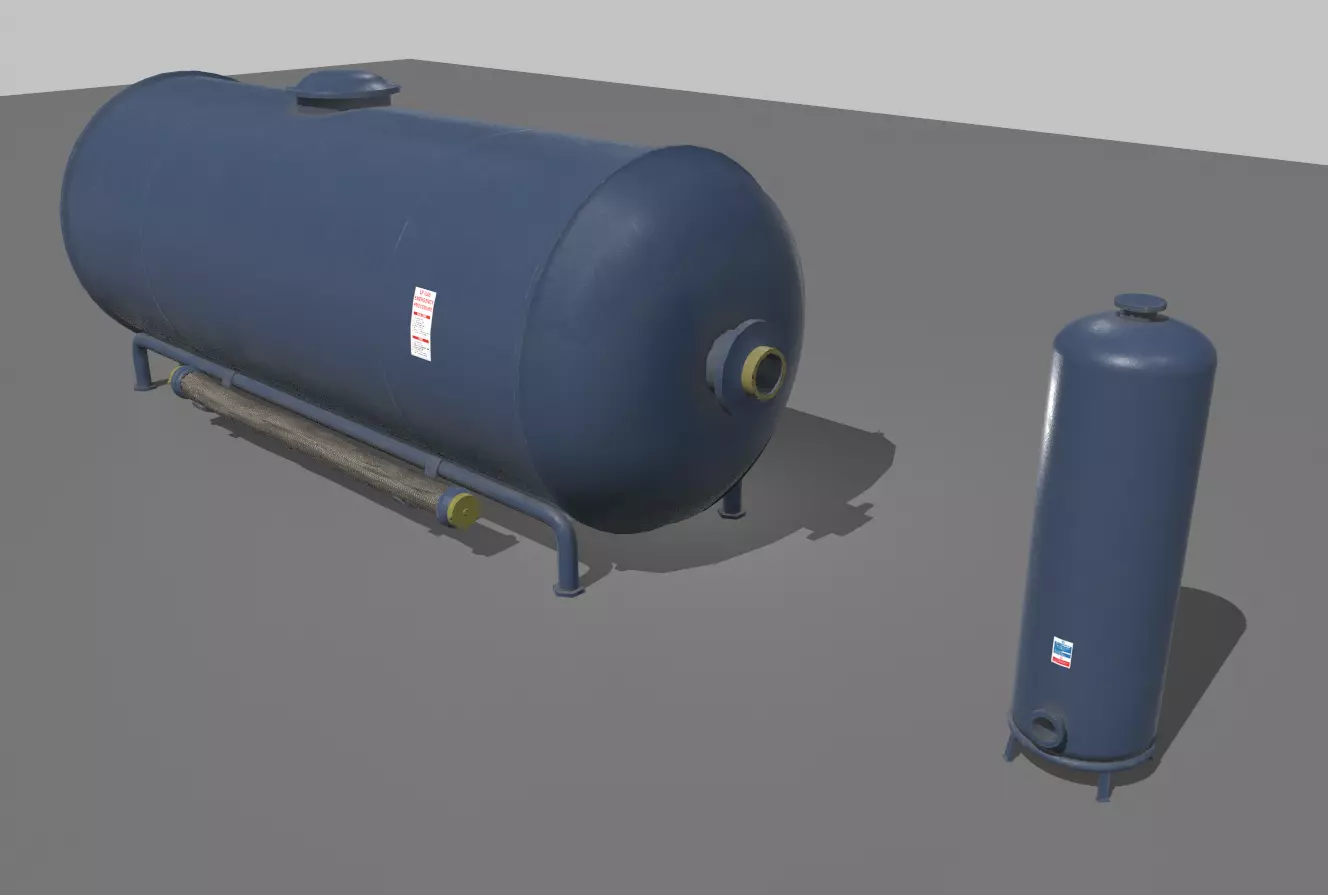 Industrial Tank 1 Low-poly 3D model_0