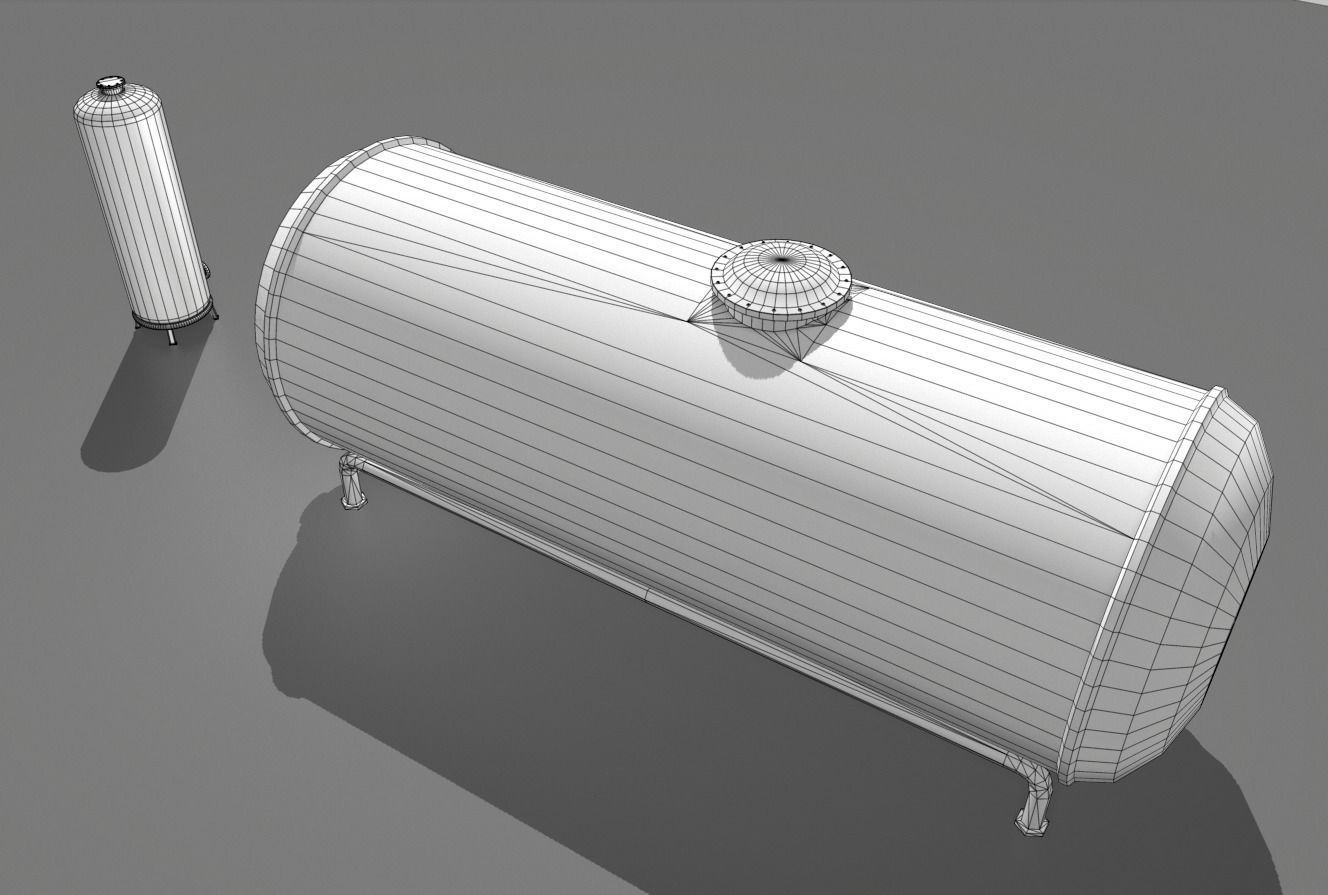 Industrial Tank 1 Low-poly 3D model_7