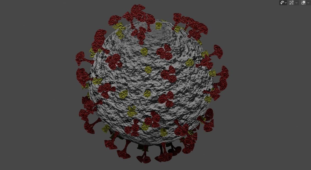 Corona virus 3d model Realistic Model Low-poly 3D model_5