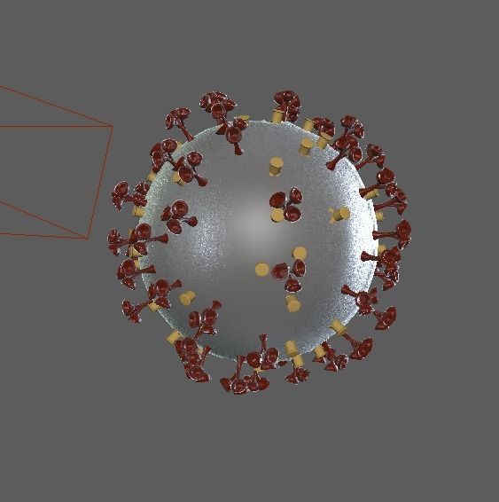Corona virus 3d model Realistic Model Low-poly 3D model_1