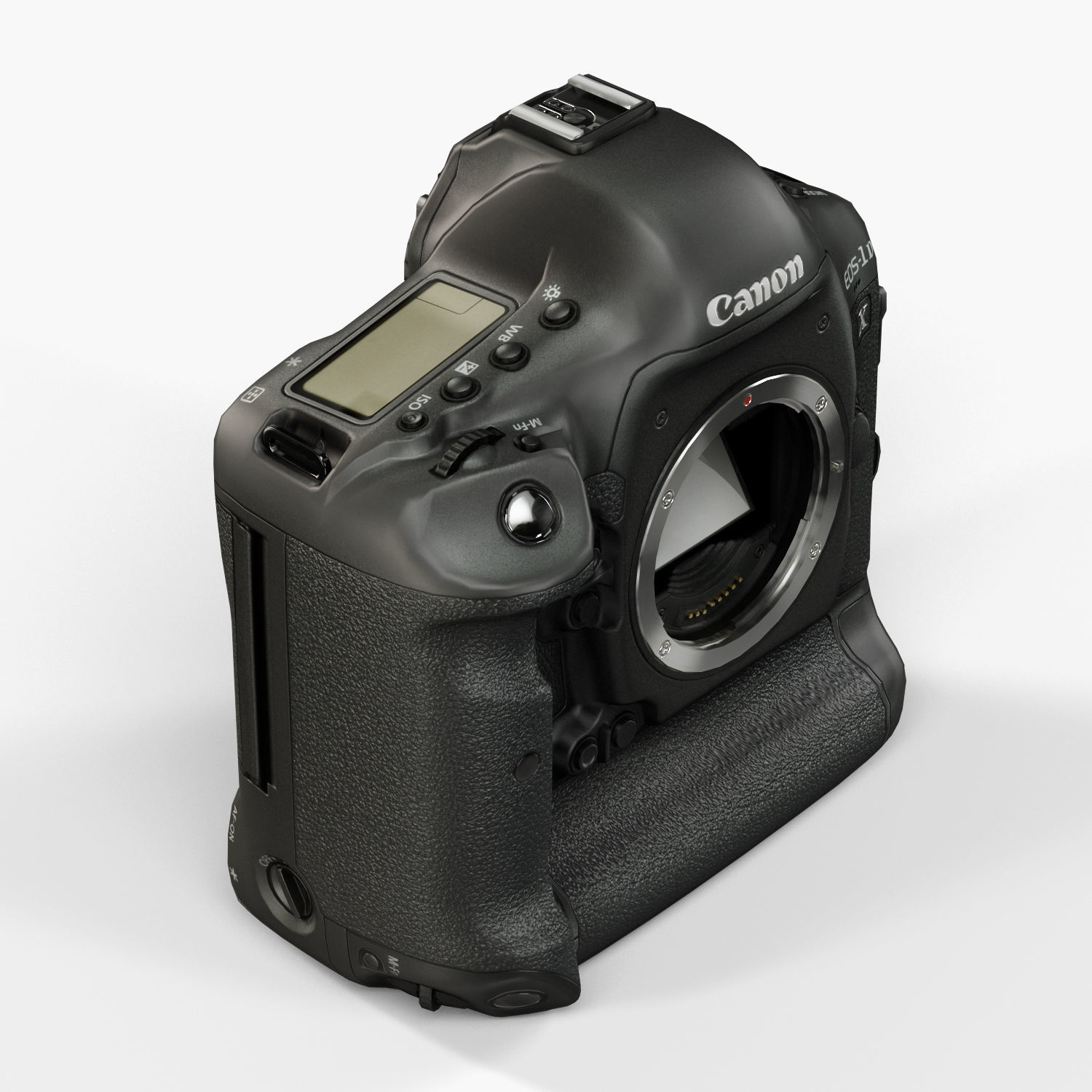 Canon EOS-1D X DSLR camera Low-poly 3D model_5