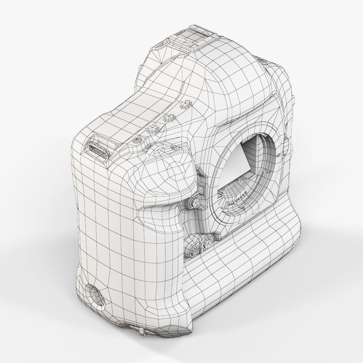 Canon EOS-1D X DSLR camera Low-poly 3D model_13