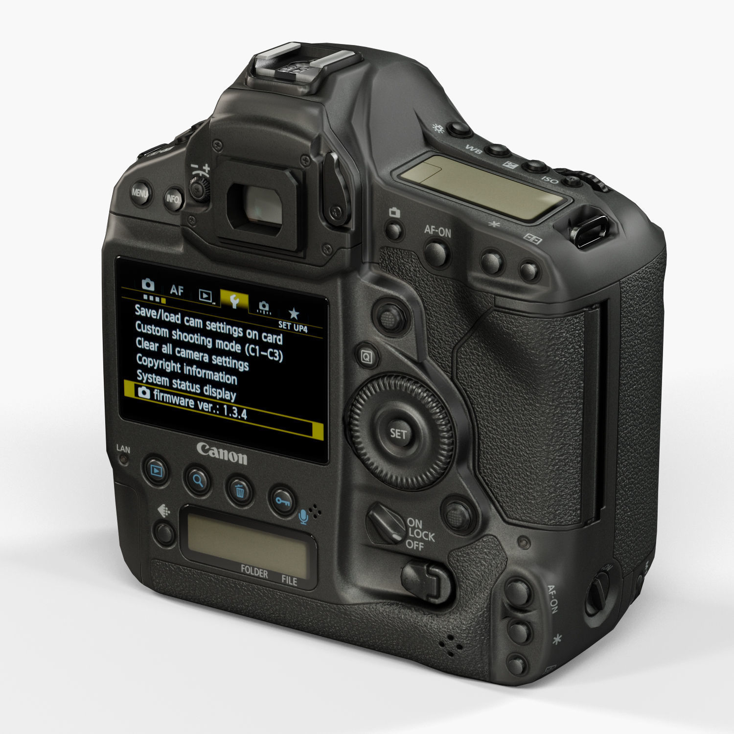 Canon EOS-1D X DSLR camera Low-poly 3D model_6