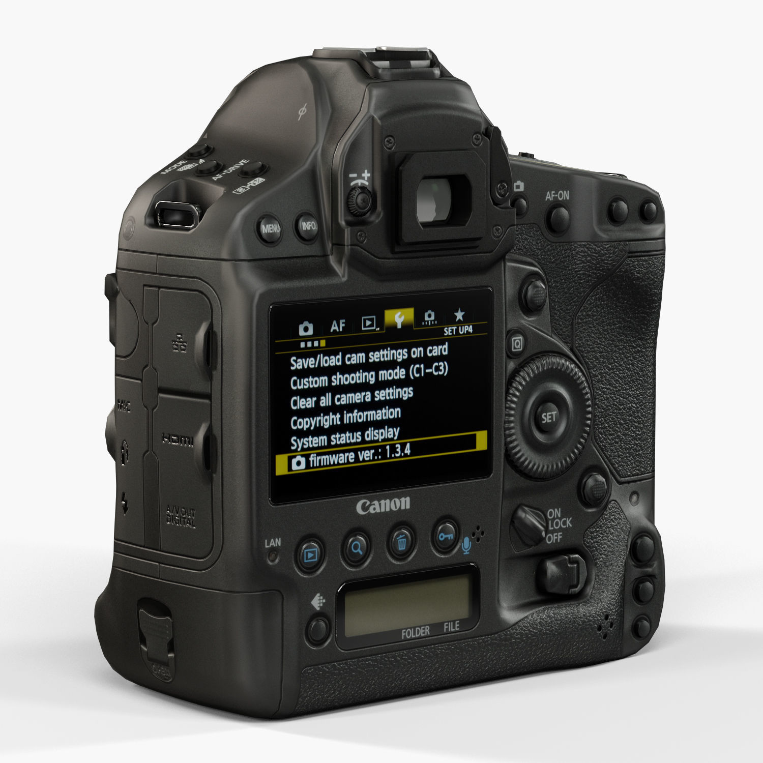 Canon EOS-1D X DSLR camera Low-poly 3D model_8