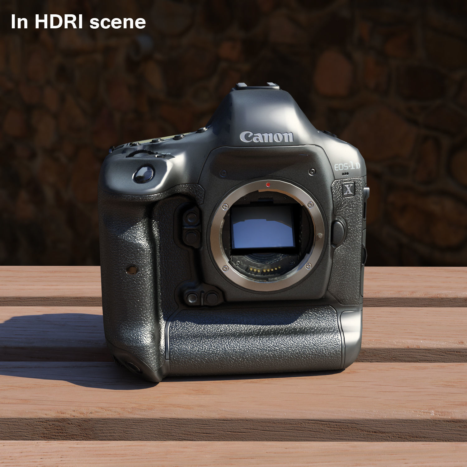 Canon EOS-1D X DSLR camera Low-poly 3D model_15