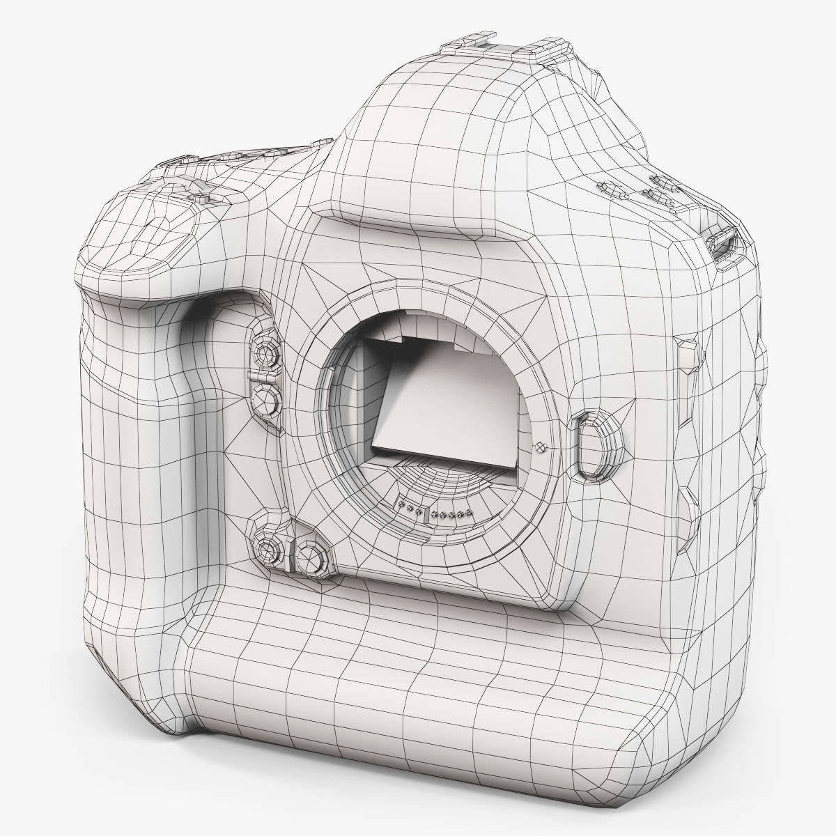 Canon EOS-1D X DSLR camera Low-poly 3D model_12