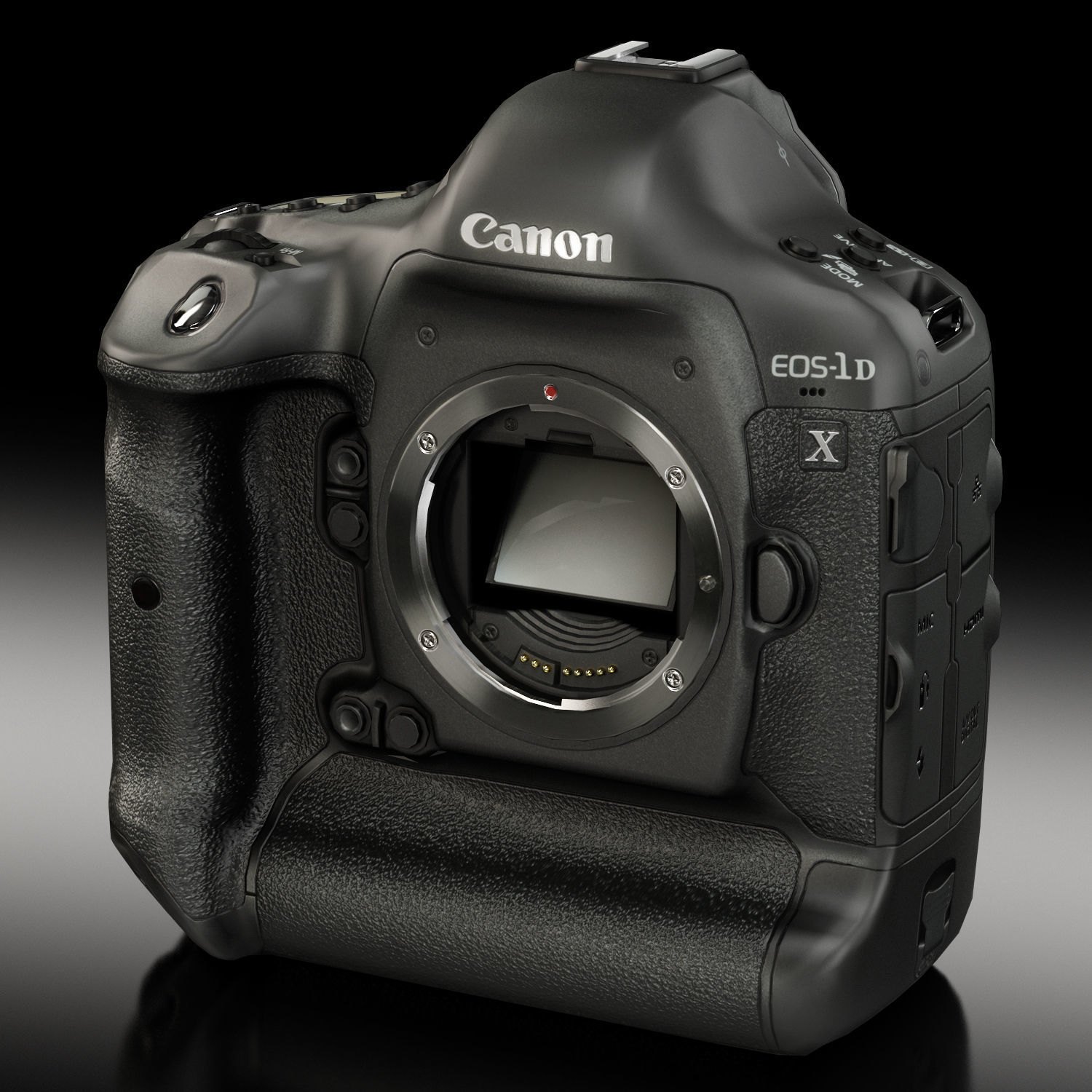 Canon EOS-1D X DSLR camera Low-poly 3D model_2